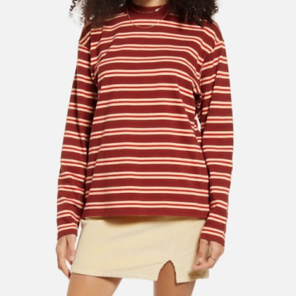NWT BP by Nordstrom Organic Cotton Stripe Oversized Long Sleeve - S